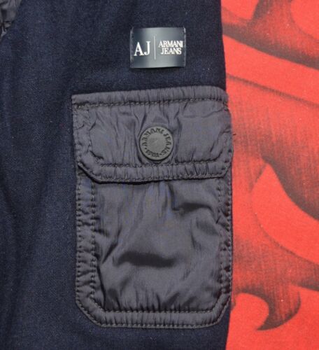 ARMANI JEANS MENS QUILTED NYLON & FLANNEL PUFFER JACKET SIZE S(EU48)Navy Mag - Picture 5 of 12