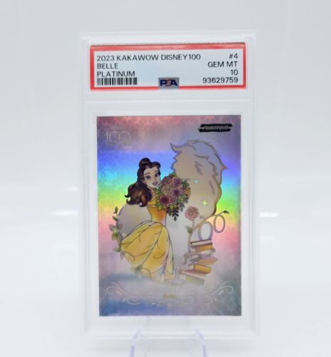 2023 Kakawow Disney 100 Belle #4 Platinum Limited Edition 34/225 PSA 10