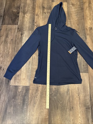 Men’s Jockey Sport Navy Blue Small Hoodie Pullover Pockets Soft Long Sleeve - Picture 2 of 8