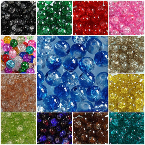 CRACKLE GLASS BEADS COLOUR CHOICE,100x6mm,50x8mm,25x10mm, BUY3 GET3 FREE ADD 6 - Picture 31 of 52