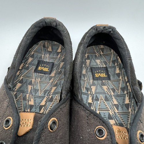 TEVA 7.5 Womens Willow Lace Up Brown Blue Boat Sneaker Flat Canvas 1010349 - Picture 7 of 9