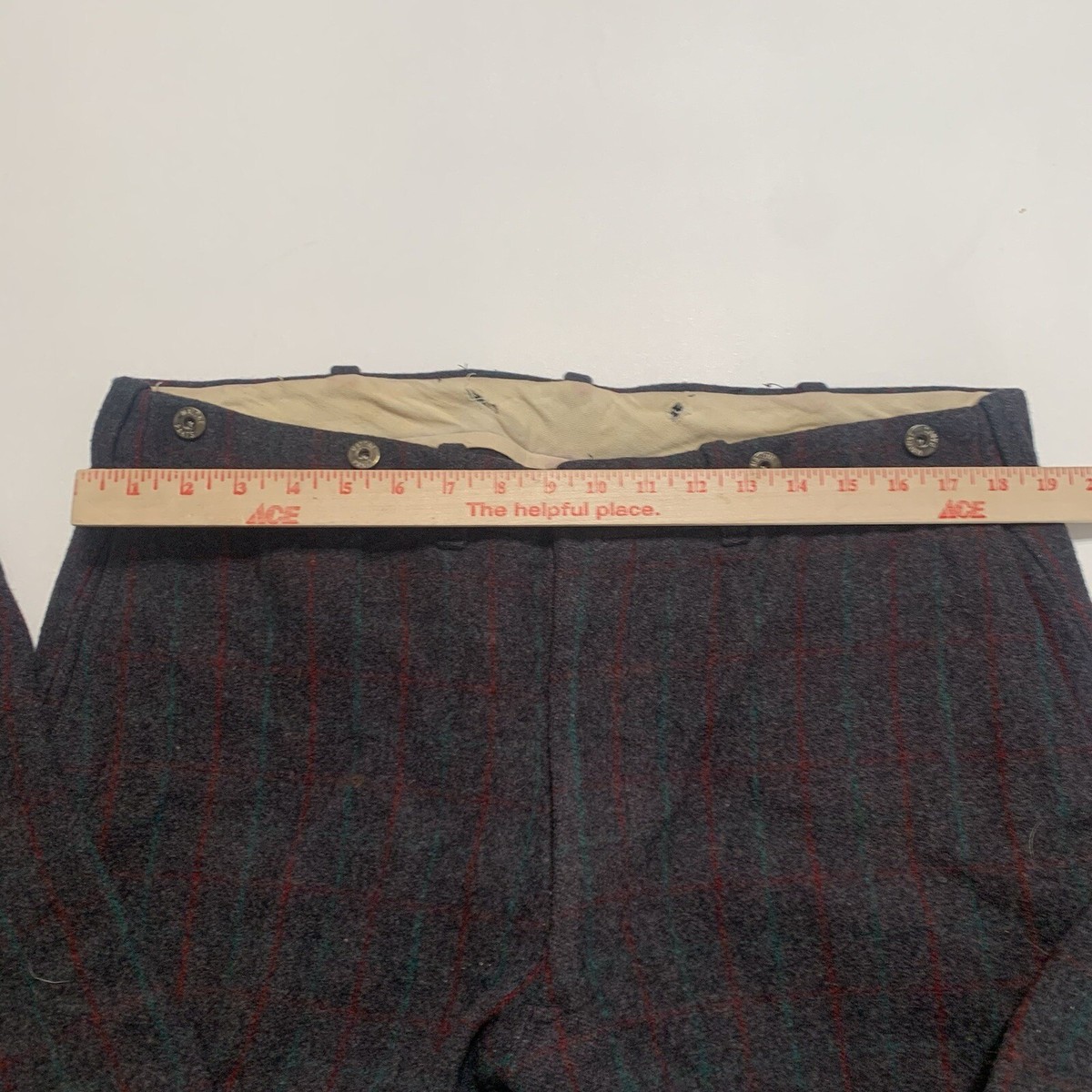 Vintage 50s 60s Woolrich Malone Wool Pants Plaid Hunting Mens Size 38 x 28