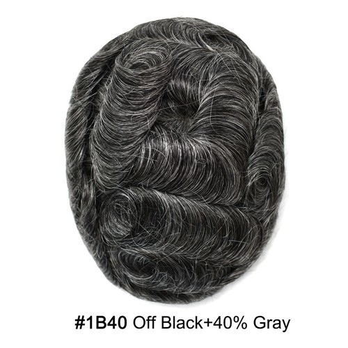 Mens Toupee Hair Replacement System Full French Lace Hairpiece Wig for Men US - Picture 32 of 77