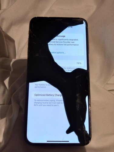iphone xs max 64 go (s'allume/débloqué) état cassé pour pièces - Photo 6 sur 8