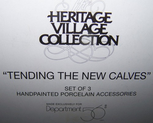 TENDING the NEW CALVES Dept.56 Heritage Village #58395 3pc. New Old Stock - Picture 4 of 4