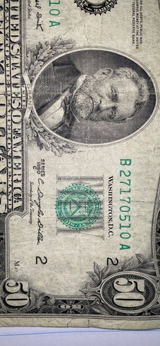 1950 C - Small Face Fifty Dollar Federal Reserve Banknote - Picture 4 of 10