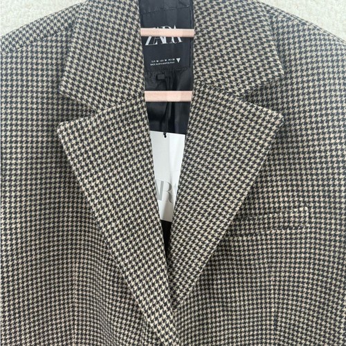 Blazer/giacca Zara oversize misto lana pied de poule taglia M nuovo con etichetta - Foto 4 di 9