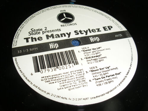 1996 STATE 2 STATE THE MANY STYLEZ EP VINYL RECORD RAP HIP HOP OG - Picture 3 of 4