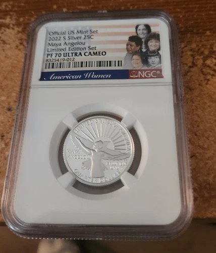 2022 s silver Maya Angelou quarter NGC PF 70 Ultra Cameo Lim Ed silver proof set