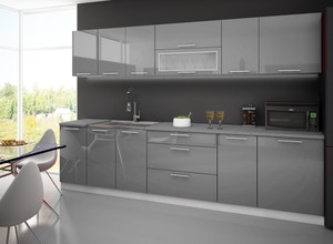 Küche Hochglanz Grau Antracyt Küchenzeile modern Kitchen cook EMILIA ... Küche Hochglanz Grau Antracyt Küchenzeile modern Kitchen cook EMILIA ...