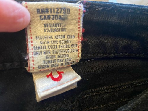 True Religion Black Five Pocket Low Rise Stretch Denim Jeans Sz 28 Black - Picture 7 of 7
