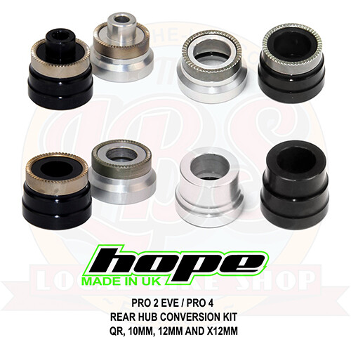 Hope Pro 2 EVO / Pro 4 Rear Hub Axle Conversion Kit Adapter QR 10mm