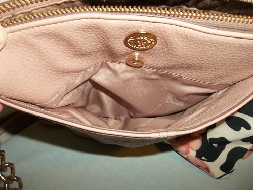 Anne Klein Faux Leather Pink Shoulder Chain Strap Purse Print Scarf Crossbody - Picture 7 of 7