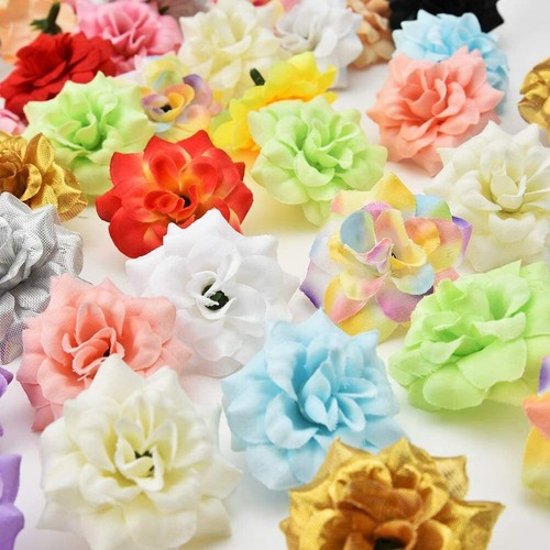 50PCS Artificial Flowers Silk Roses Heads Bulk for Wedding Party Decoration 2" - Picture 11 of 26