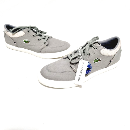 Tenis Lacoste Bayliss para hombre talla 9 EE. UU. 8 Reino Unido gris blanco con cordones BNWT - Imagen 21 de 24