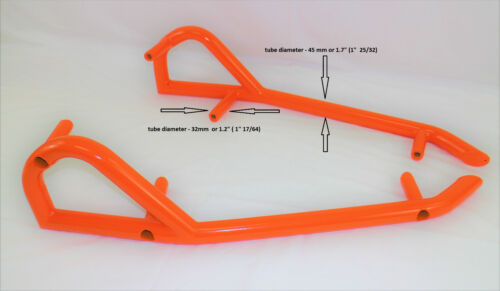 2014 - 2021 Polaris  RZR 1000 900 side nerf bars rock sliders rock guards orange - Picture 3 of 7