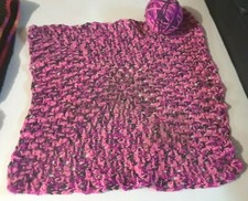 HAND KNITTED BABY AFGHAN 19X19"