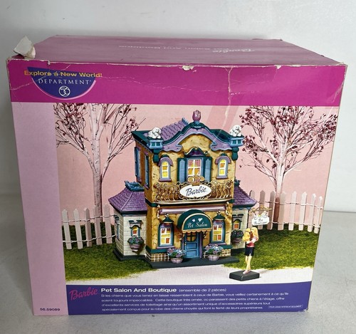 Vintage 2003 Dept 56 BARBIE 59089 Pet Salon e Boutique scatola originale funzionante - Foto 4 di 14