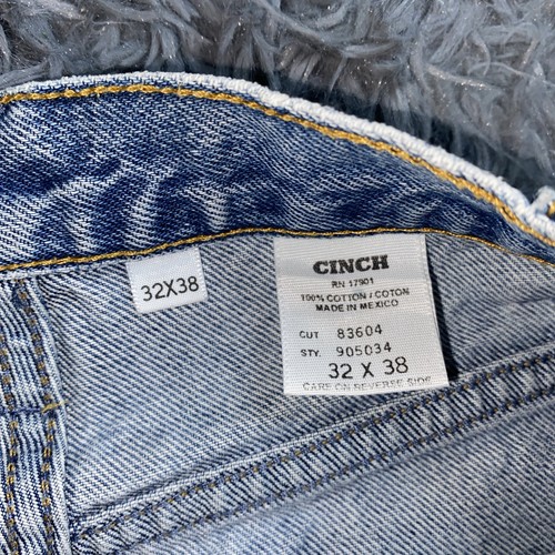 Cinch Green Label Mens Jeans Size 32x38 Light Wash Denim Cowboy Western Faded - Picture 7 of 8