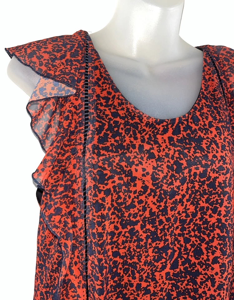 Vestido para mujer Z Spoke Zac Posen manga acampanada forrado rojo puro púrpura hasta la rodilla-talla 10 Foto 3 de 4