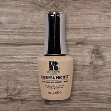 Red Carpet FORTIFY & PROTECT LED GEL POLISH Vit A Biotin READY FOR MY CAMEO Nude