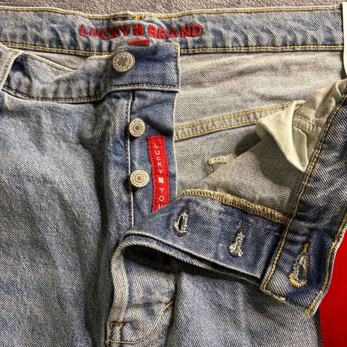 Lucky Brand Women's Button Fly Cropped Jeans Medium Wash Distressed Size 20 /35 - Picture 4 of 22