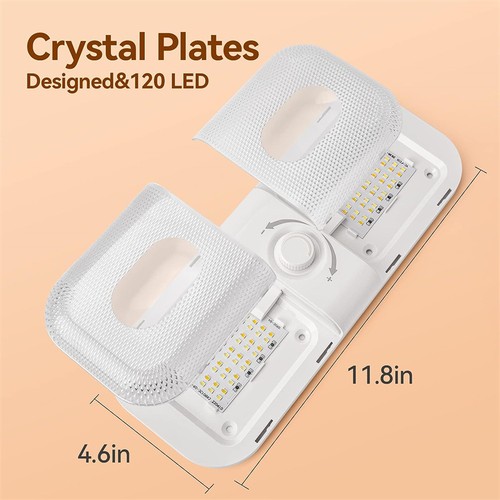 12V LED RV Interior Ceiling Light Boat Fixture Camper Trailer Double Dome Fro DR - Afbeelding 2 van 8