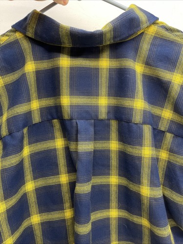 Dixxon Flannel Aim High Flannel Shirt 2XL Plaid Blue Yellow Pearl Snap, NICE 🔥 - Picture 8 of 9