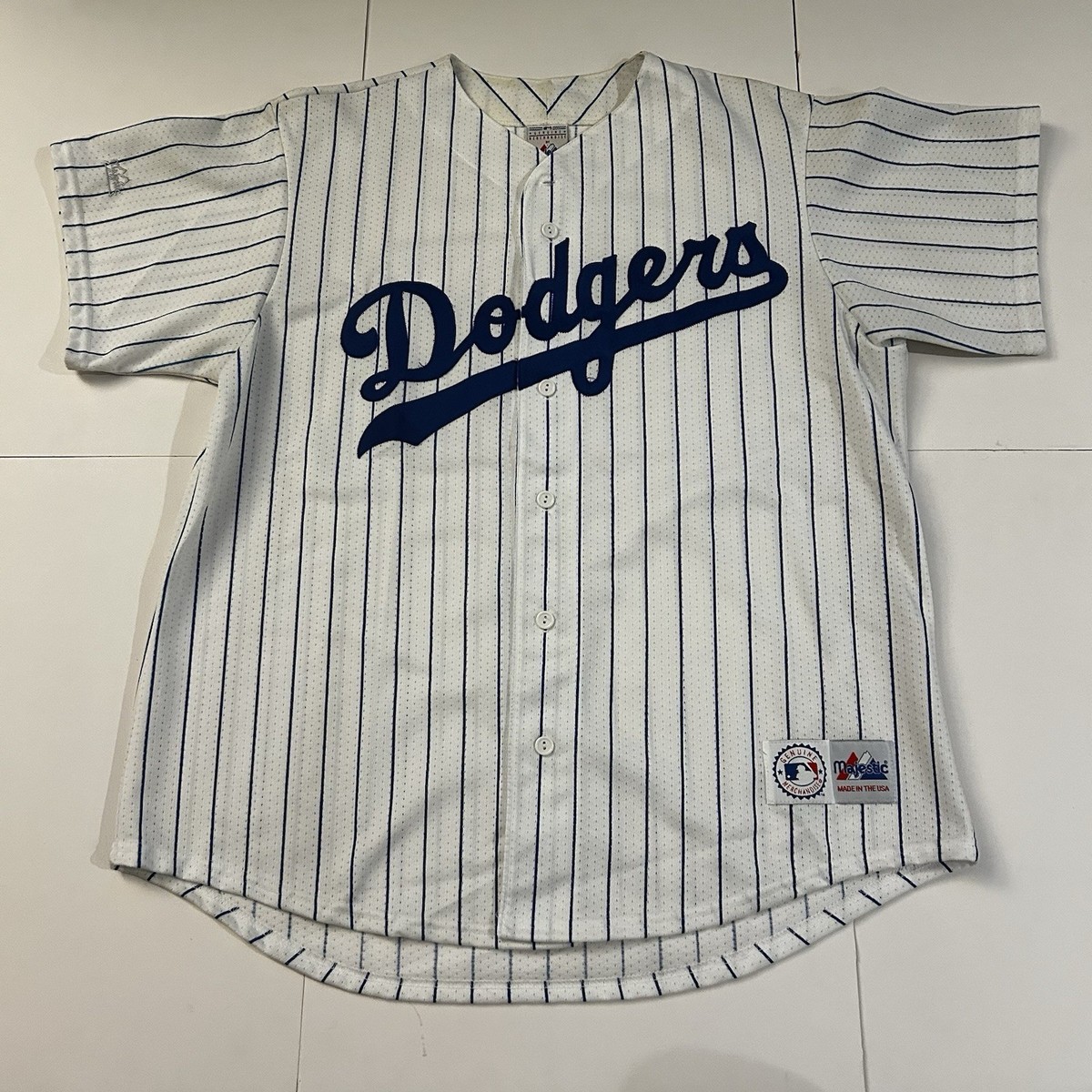 ウェア 90s MAJESTIC MLB LOS ANGELES DODGERS Vintage 90s Majestic Los Angeles Dodgers Jersey Men's Large