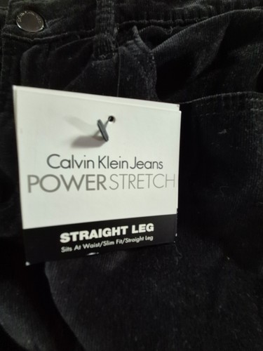 Neu Calvin Klein Jeans Power Stretch Cord Straight Leg Slim Schwarz 10x30 - Bild 6 von 16