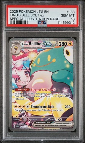 Pokemon TCG PSA 10 Iono's Bellibolt ex SIR Holo Sv09 Journey Together 183/159
