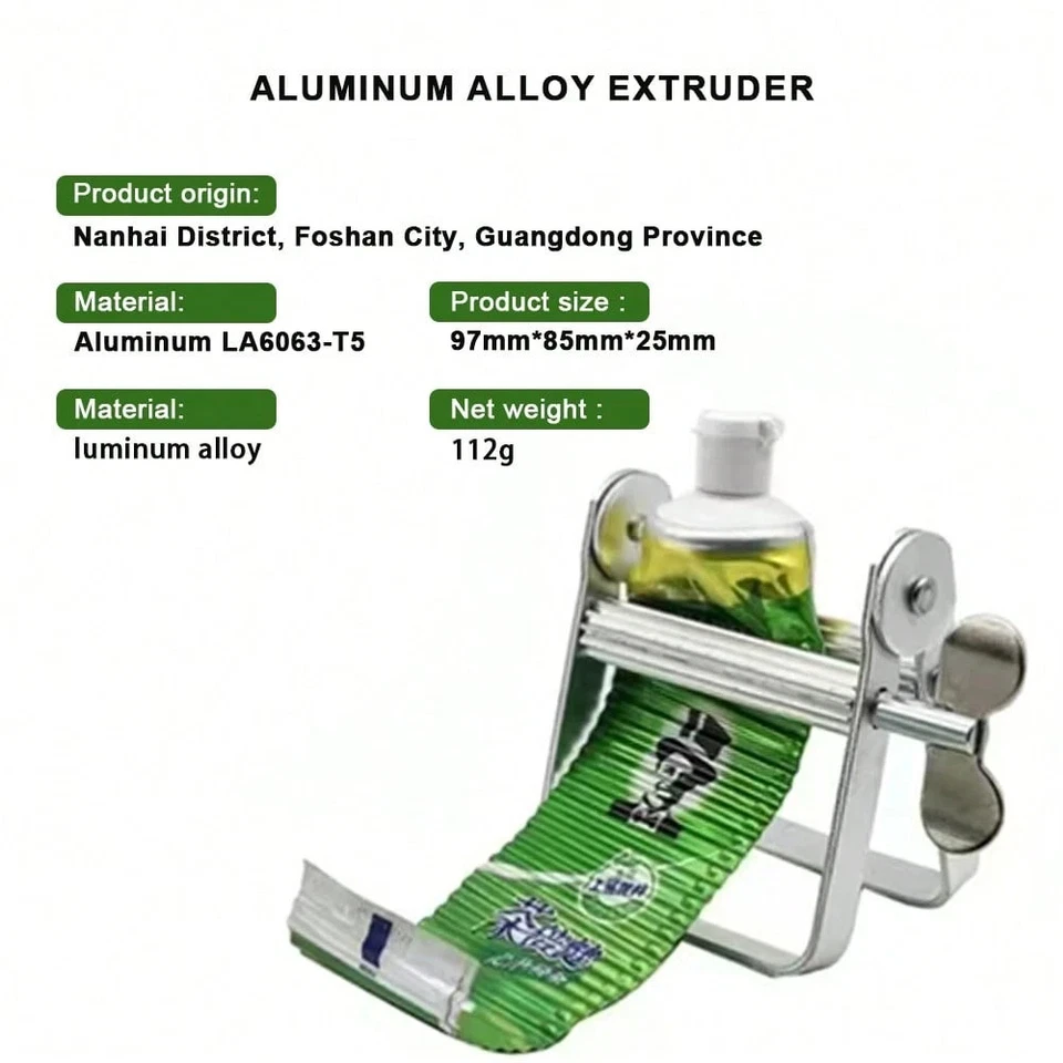 Toothpaste Squeezer Dispenser Metal Paint Tube Wringer Extruder Hand Roller Tool - Image 4 of 4