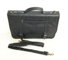 Vintage schwarze Leder Aktentasche Laptop Messenger Bag mit Schultergurt