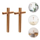 2pcs Wood Cross Wooden Cross Ornament Wood Cross Craft Decor Tabletop Decor
