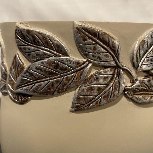 Mainstays Silver Leaves Toothbrush Holder, Gray, Silver - Picture 2 of 6