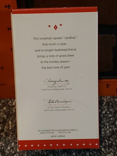 Hallmark Andenken Ornament Schneemann und Kardinal FREUND EINER FEDER exklusiv - Bild 3 von 8
