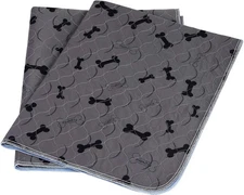 Washable Dog Pee Pads with Free Grooming 31x36 Inch (Pack of 2), Gray 