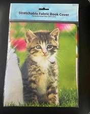 Vintage Kitten Stretchable Fabric Book Cover for 10x8 or larger books new sealed