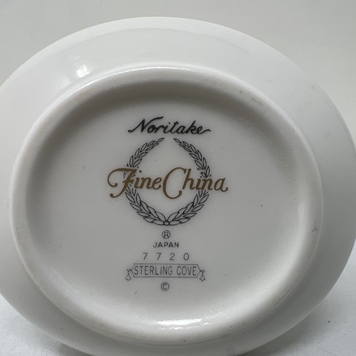NORITAKE STERLING COVE CREAMER SUGAR W/LID SET # 7720 EXCELLENT AND RARE - Picture 11 of 11