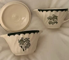 Vintage Dancing Couple 1950s Sugar Bowl & Creamer EUC