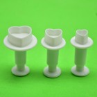  3 Stück herzförmige Fondant Kuchen Kunststoff Kolben geprägte Formen DIY Kuchen