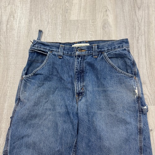 Vintage Faded Glory Carpenter Jean Shorts Men's 32 Blue 10" Inseam Distressed  - Bild 2 von 12