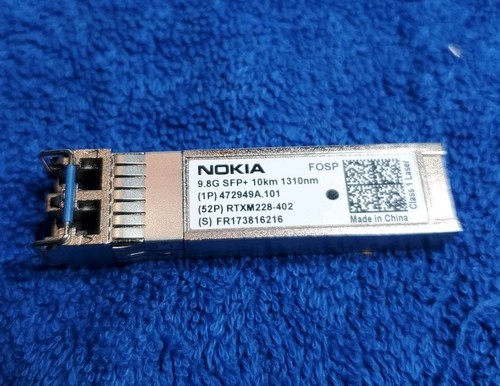 Nokia FOSP 472949A.101 SFP+ 9,8 G 10 km 1310 nm 52P MTRS-1E31-01 usado - Imagen 2 de 4