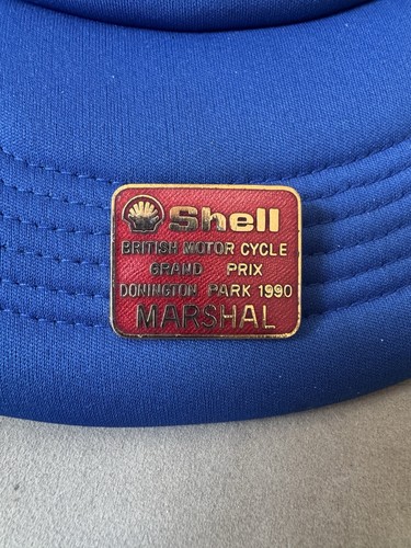 British Motorcycle Grand Prix 1990 Marshal Donington Park Shell Cap With Badge - Picture 4 of 7