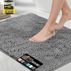 Bath Rug Mat, Thick Soft Absorbent Chenille, Quick Dry Microfiber Mats, Rubber B
