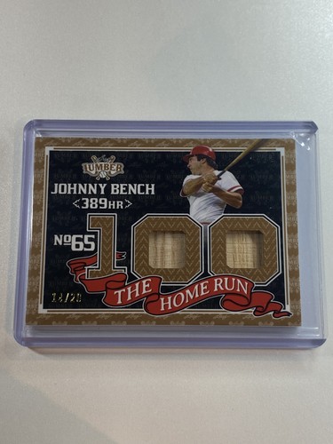2024 Leaf Lumber #THR-46 Johnny Bench The Home Run 100 Bronze Bat Relic 14/20 RM