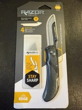 Outdoor Edge 3" Razor-Lite EDC Gray Replaceable Blade Folding Knife 4 Blades