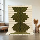 Handmade Moroccan Berber Wool Rug Color Cream Green Design Carpet Rug