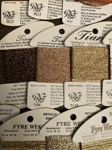 THREADS - 14 Cards Metalized Fyre Works, Tiara, & Hi-lights Needlepoint - Picture 5 of 7