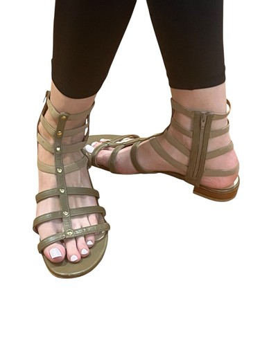 STUART WEITZMAN CEASAR LIGHT BROWN LEATHER CAGED GLADIATOR SANDALS STUDDED 10 - Picture 7 of 12